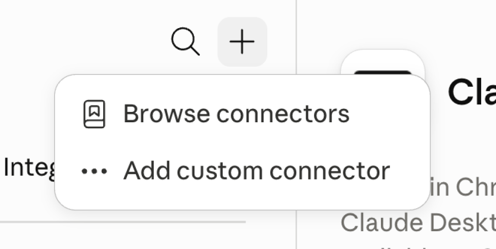 Opcion Add custom connector