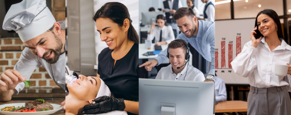 Negocios que atendemos: restaurantes, salud y bienestar, call center y ventas