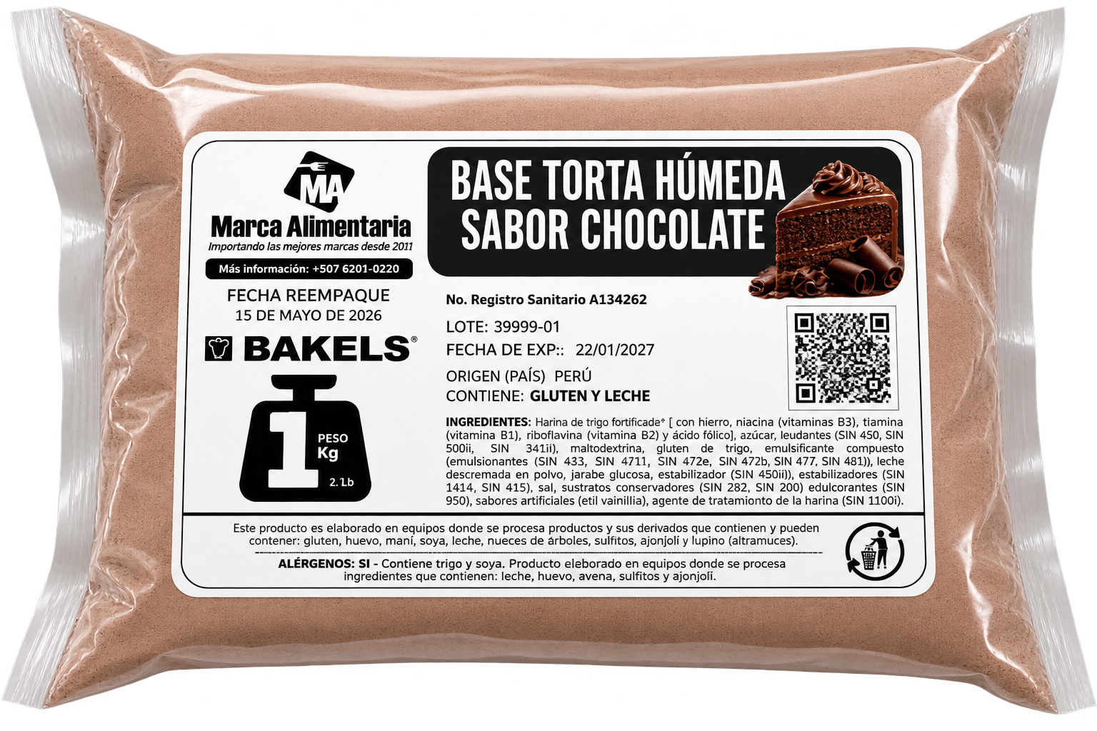 PREMEZCLA BAKELS DOBLE CHOCOLATE