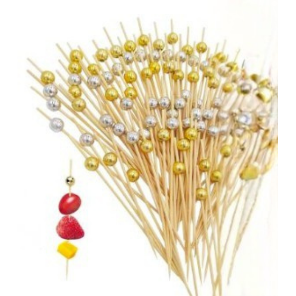 MONTADIENTES DE BAMBOO DORADO/PLATEADO 50UN