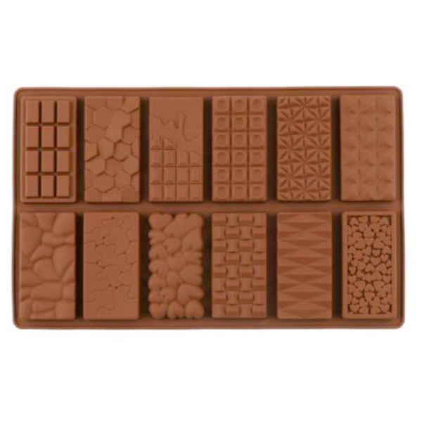 MOLDE DE SILICONA BARRAS DE CHOCOLATE SURTIDAS