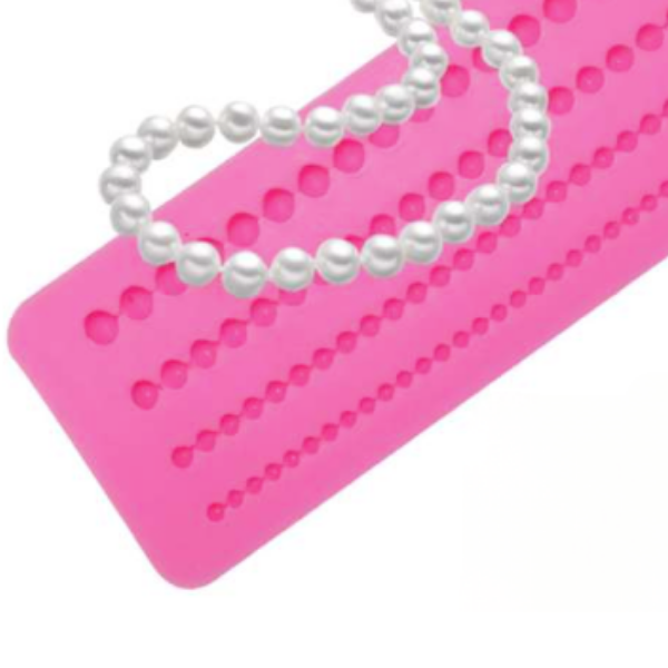 MOLDE DE SILICON COLLAR DE PERLAS x4