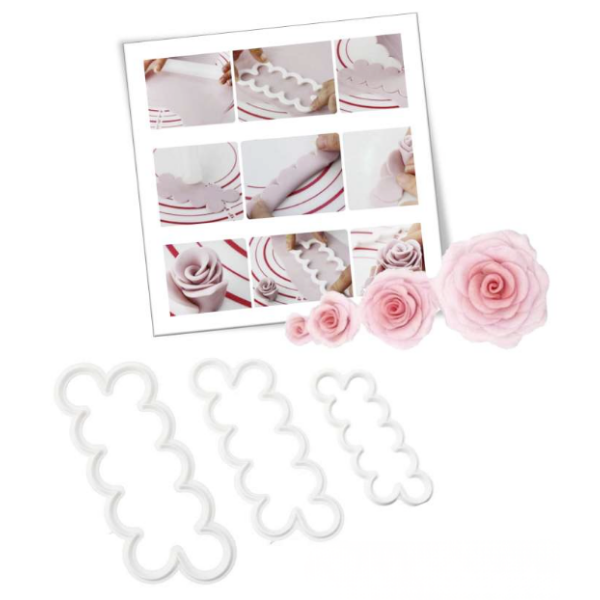 CORTADOR DE SILUETA DE ROSAS PARA FONDANT