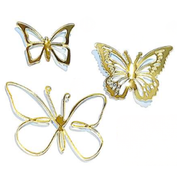 RECORTE DE MARIPOSAS ACRILICO 3D 10 UNIDADES