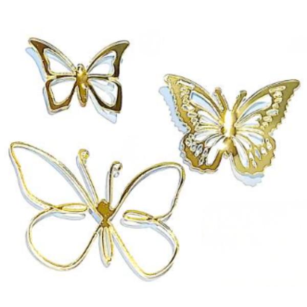 RECORTE DE MARIPOSAS ACRILICO 3D 10 UNIDADES